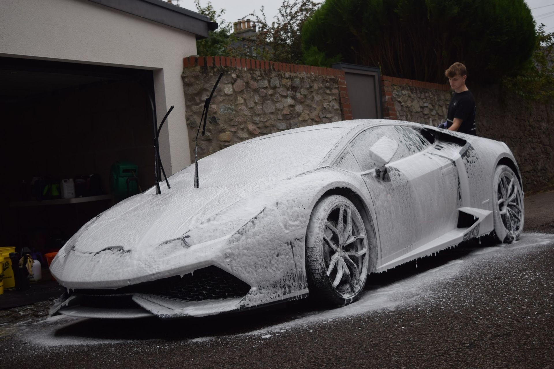 Lamborghini with snow foam 